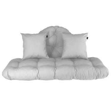 Imagem de Almofadas Impermeável Cadeira De Balanço Suspenso Ninho Branco Couro Náutico