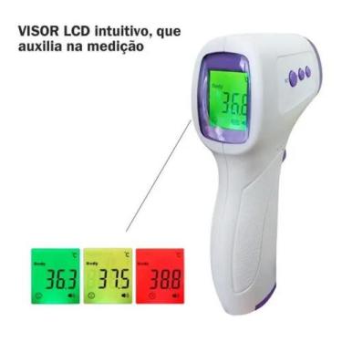 Imagem de Termômetro Febre Bebê Adulto Infravermelho Digital Laser Lcd Alta Prec