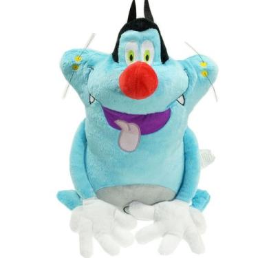 Imagem de Boneca de pelúcia Oggy Fat Cat 17 cm azul, desenho animado, colecionáv