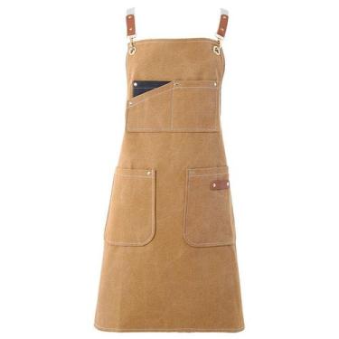 Imagem de Avental de lona grossa para baristas e padeiros com bolsos - yiweisai