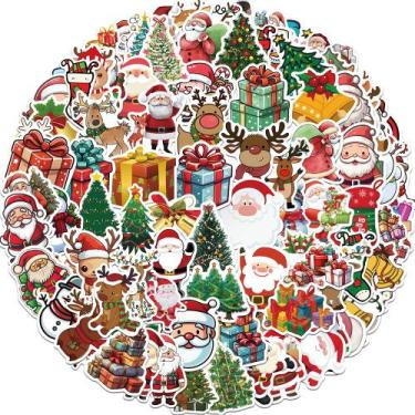 Imagem de Conjunto de adesivos de Natal, 50 peças de vinil para envelopes e muit