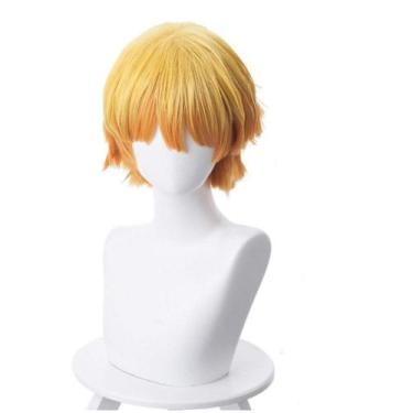 Imagem de Peruca de cosplay Demons Slayers Agatsuma Zenitsu para o Halloween - t