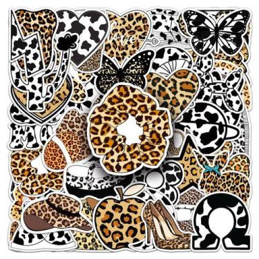 Imagem de Pacote de adesivos com estampa de leopardo rosa, 50 unidades de Aesthe