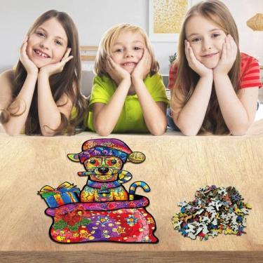 Imagem de Quebra-cabeça de madeira, peças de formato único, presente d - Gloome 