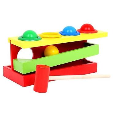 Imagem de Conjunto de brinquedos Hammer Beat Wooden Ball Knock Toy Kids Beating 