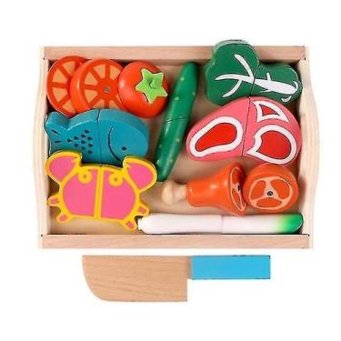 Imagem de Brinquedo de cozinha de simulação de madeira com corte magnético de fr