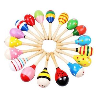 Imagem de Instrumento musical de madeira Maracas Baby Kids Sand Hammer - Gloome 
