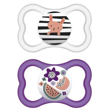 Imagem de Kit Com 2 Chupetas Supreme Bico de Silicone 16m+ Roxo - MAM 