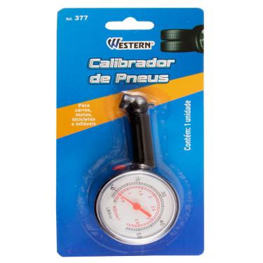 Imagem de Calibrador de pneus para carros, motos e bicicletas