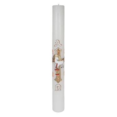 Imagem de Círio Pascal 2026  Modelo 10x90 CAL - Rossoni Velas, Branco