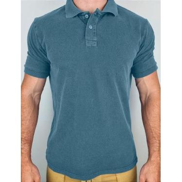 Imagem de Camisa Polo Estonada Jeans Malha Piquet - Tamanhos P, M, G e GG - Falc