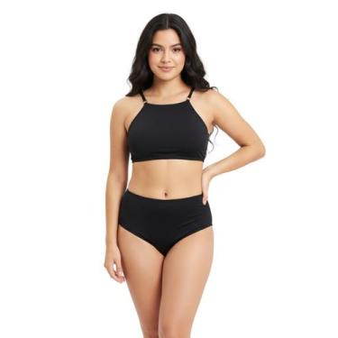 Imagem de Biquini Juvenil Conjunto Top Cropped Ajustável Tanga Forrada Moda Prai
