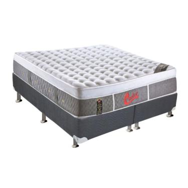 Imagem de Cama Box Completa King Kit Pocket Light Stress Oxygen New Plush Suede Cinza Castor Ortobom