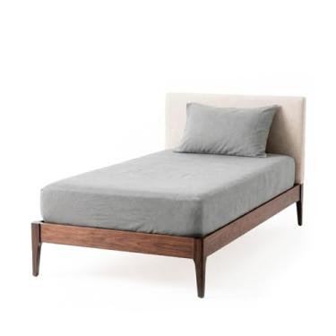 Imagem de Decolab Jogo de Lençol Malha 100% Algodão Extra Macio - Roupa De Cama Antiácaro, Inclui Lençol Com Elástico (Forro) E Fronhas (Cinza-escuro, Solteiro Simples)