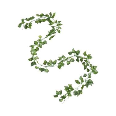 Imagem de Guirlanda Artificial De Natal De 210cm Com Folhas De Seda Verde Para D