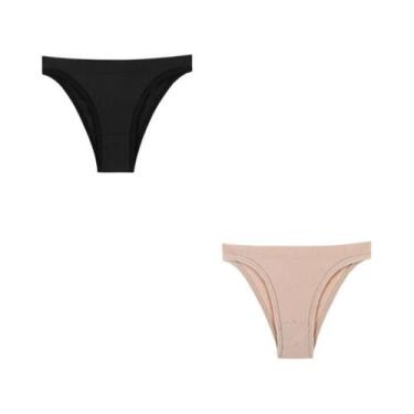 Imagem de Calcinhas Femininas Sem Costura De Cintura Baixa 2 Peças Lingerie Sexy