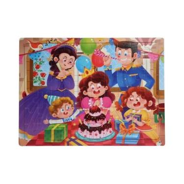 Imagem de Quebra-Cabeça 3D De Madeira Colorido 60 Peças Brinquedo Educacional De