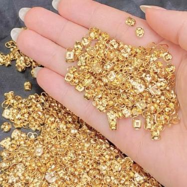 Imagem de Kit 6 pares Tarraxa Brincos Antialérgico Banhada a Ouro 18K - Morganit
