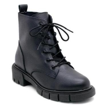 Imagem de Bota Coturno Cano Curto Estilo Mix 27992 Preta-Feminino