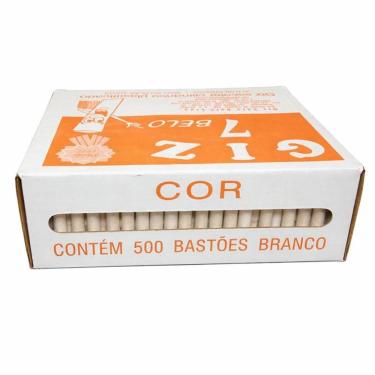 Imagem de Giz Escolar Plastificado 500 Unidades Branco - Sete Belo