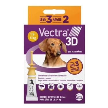 Imagem de Vectra 3D Antipulgas Para Cães de 1,5 a 4kg Leve 3 Pague 2 - Ceva