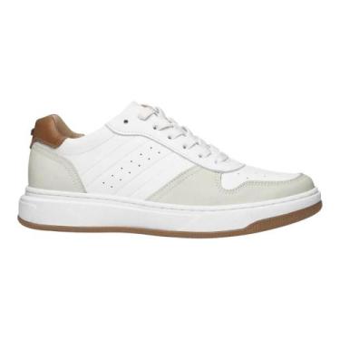 Imagem de Tênis Sapatênis Pegada Casual Couro Branco Masculino, Branco, 40
