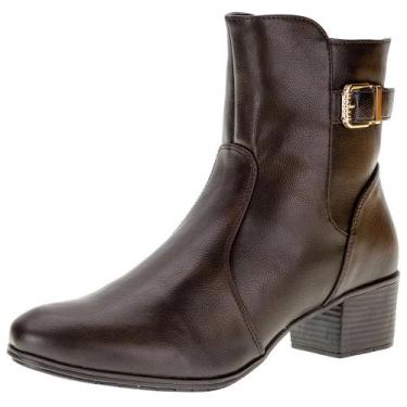 Imagem de Bota feminina mooncity coturno sola tratorada 72026 social, Marrom, 36
