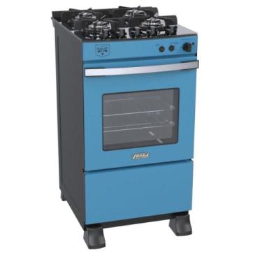 Imagem de Fogao a Gas 4 Bocas Venax Gaudi Vetro Vitreo Azul, 110V