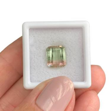 Imagem de Turmalina Bicolor Baguete Retangular 3,55ct - ENE2ESE