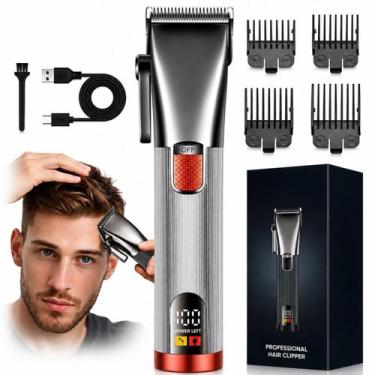 Imagem de Máquina de Cortar Cabelo Titânio Recarregável Kit 4 Pentes Ajuste - B-