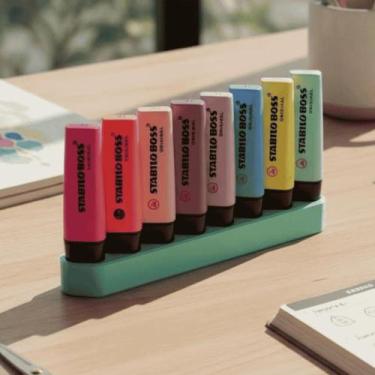 Imagem de Suporte Stabilo Boss 8 Unidades - Porta Marca Texto 3D - - Nuvem Rosa,
