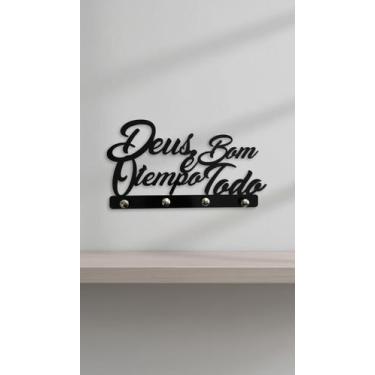 Imagem de Porta Chaves Decorativo MDF Preto 20cm - Congratulations Store