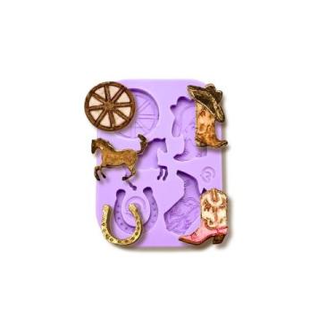 Imagem de F1808 molde de silicone cowboy confeitaria biscuit - Confeitaria dos M