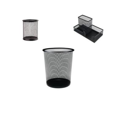 Imagem de Kit Organizador de Escritorio Porta Lapis Organizador de Mesa e Lixeir