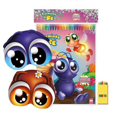 Imagem de Superkit Infantil Divertido de Colorir com Giz e Máscaras - TURMINHA D