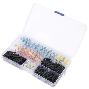 Imagem de Terminal de crimpagem termorretrátil, fácil de instalar e remover 300pcs seguro à prova d 'água durável conector de extremidade termorretrátil com caixa para tubo termorretrátil