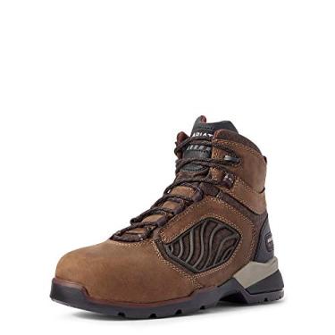 Imagem de ARIAT Sapato feminino de segurança para trabalho com bico de carbono flexível de 15 cm casual - marrom, Bronzeado outono, 9 Big Kid