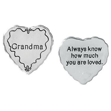 Imagem de Pocket Token Charm Gift for Grandma - Always Know How Much You Are Loved - Heart Shaped Engraved Metal - 1.25 Inch