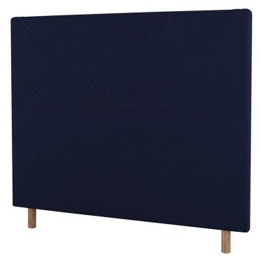 Imagem de Cabeceira Cama Box Casal King 195cm Veludo Azul Marinho