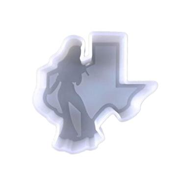 Imagem de Estado do Texas com molde de silicone cantor | Tamanho 12,7 cm de largura x 11,9 cm de comprimento | Pequeno estado do Texas com design cantor para frescor, sabão, resina, velas