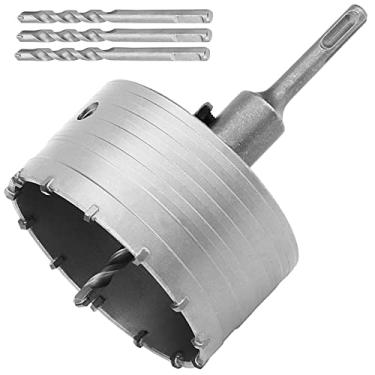 Imagem de MUKCHAP Serra de furo de concreto de 110 mm SDS Plus serra de furo de haste, broca de serra de furo para parede, tijolo, pedra, cimento