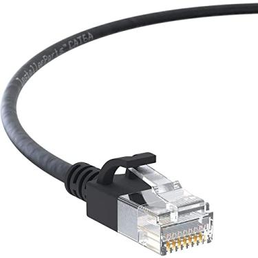 Imagem de InstallerParts Cabo Ethernet CAT6A Cabo Fino UTP Booted - Série Profissional - 10 Gigabit/Sec Network/Cabo de Internet de Alta Velocidade, 550 MHZ, 28 AWG, Preto, 2 Feet (10 Pack)