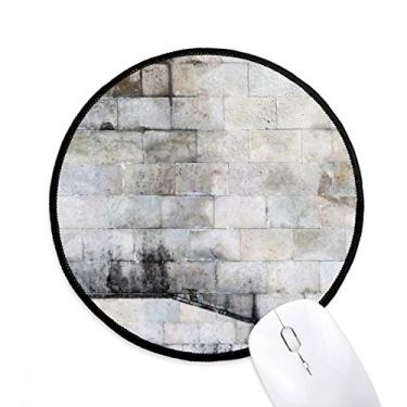 Imagem de Mouse pad preto branco tijolo padrão literatura moderna tapete redondo para computador