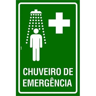 Imagem de Placa Sinalização Aviso Chuveiro de Emergência