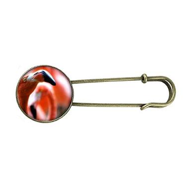 Imagem de Broche de metal retrô flamingo animal selvagem retrô de organismo terrestre