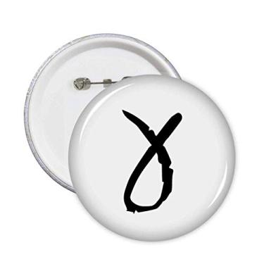 Imagem de Alfabeto grego Gamma preto contorno alfinetes emblema botão decoração acessório 5 peças