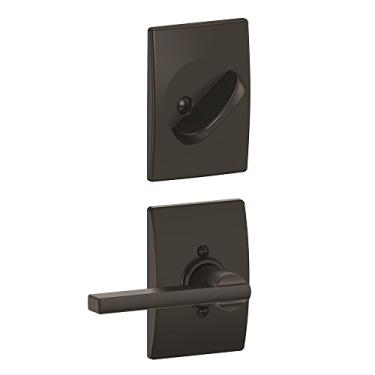 Imagem de Schlage F59 LAT 622 CEN Century Collection Latitude Handleset Fechadura Interior, Preto Fosco (apenas Metade Interior)