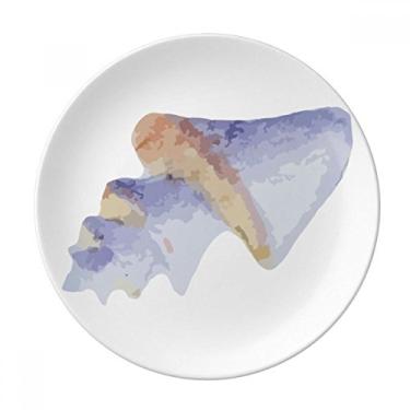 Imagem de Prato de ilustração com padrão de vida marinha azul decorativo de porcelana Salver louças de jantar