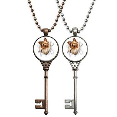 Imagem de OFFbb-USA Chaveiro de chihuahua com estampa de animal para decoração de casais