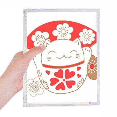 Imagem de Cherry Blossoms Lucky Fortune Cat Japan Caderno de folhas soltas diário recarregável